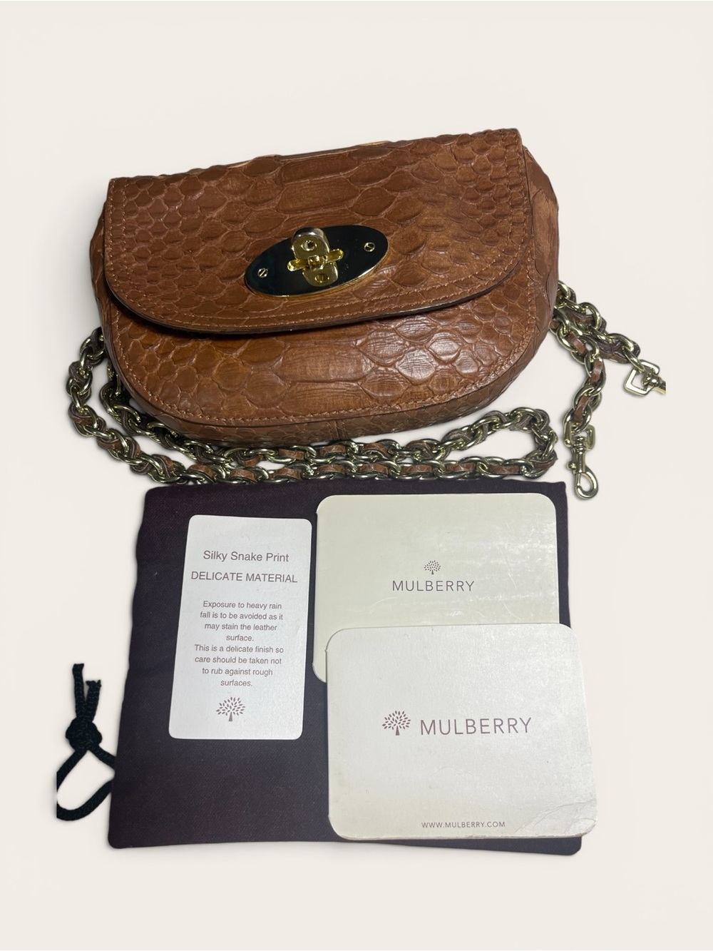Mulberry waist crossbody belt bag Baywater sac silky exotic leather snake